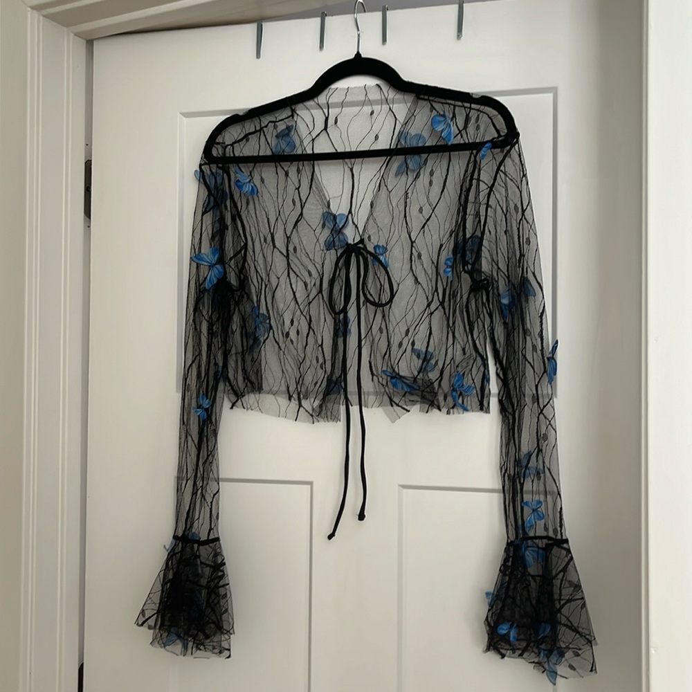 Butterfly Sheer Festival Top